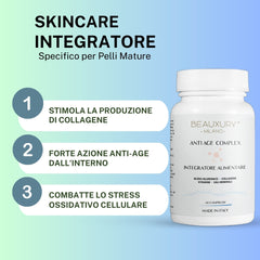 Anti-Age Complex Acido Ialuronico, Collagene Marino, Vitamine, Sali Minerali | 60 Compresse 520 mg