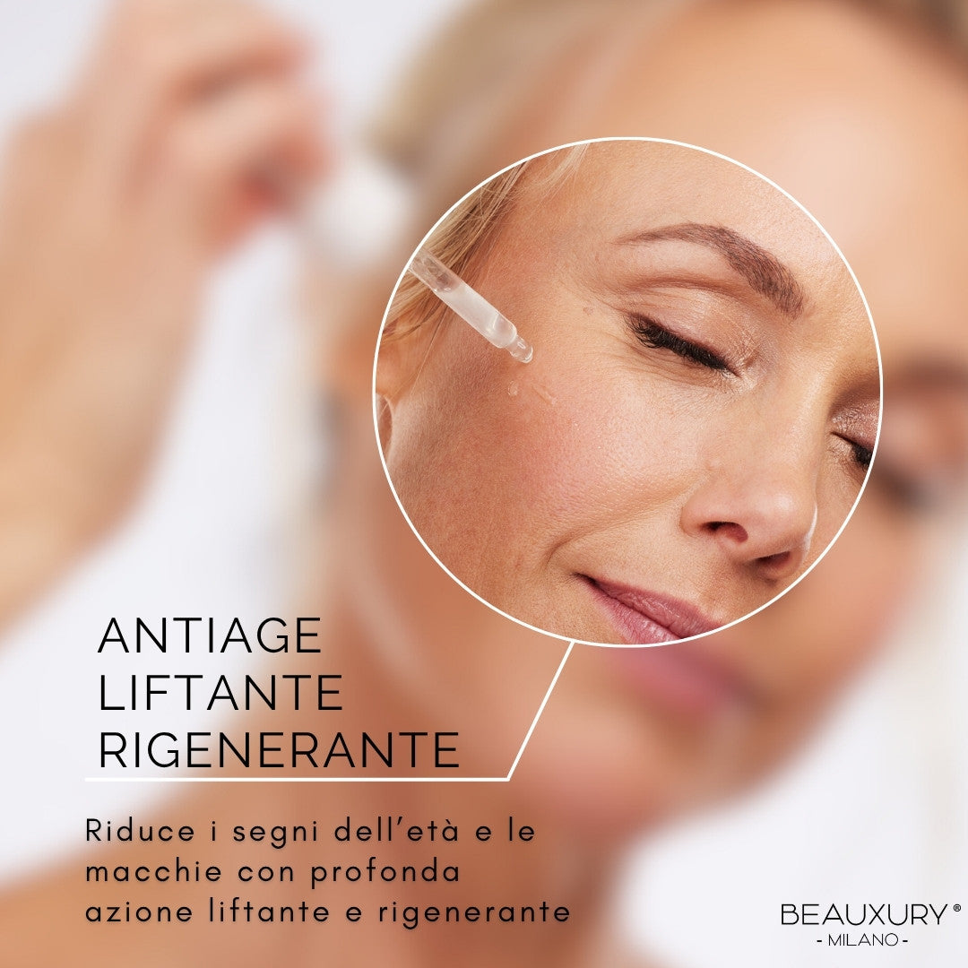 Siero Viso Retinolo e Peptidi Biomimetici Beauxury Milano 30 ml – Effetto Tensore, Antiage, Rigenerante e Rimpolpante