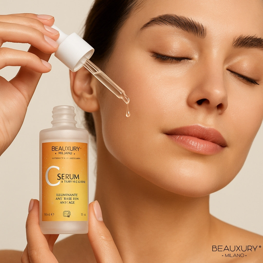 Siero Viso Antimacchia Illuminante Anti-Age con Vitamina C Stabilizzata e Niacinamide – Beauxury Milano – 30 ml