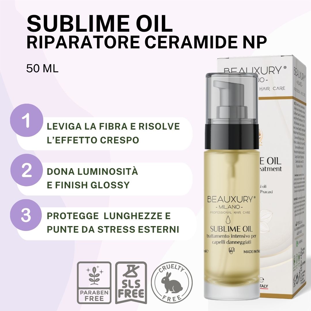 Kit Ricostruzione Ricci 500ML: Shampoo + Maschera + Curly Leave In + Gel Proteico + Sublime Oil | ProVitaminComplex Bundle