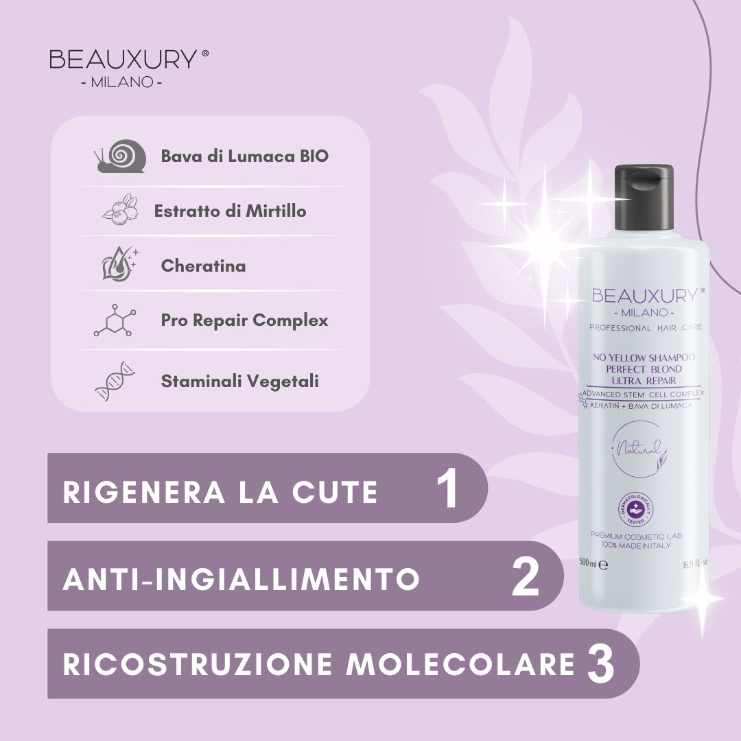 No Yellow Shampoo 500 ML Ricostruzione a Basso Peso Molecolare