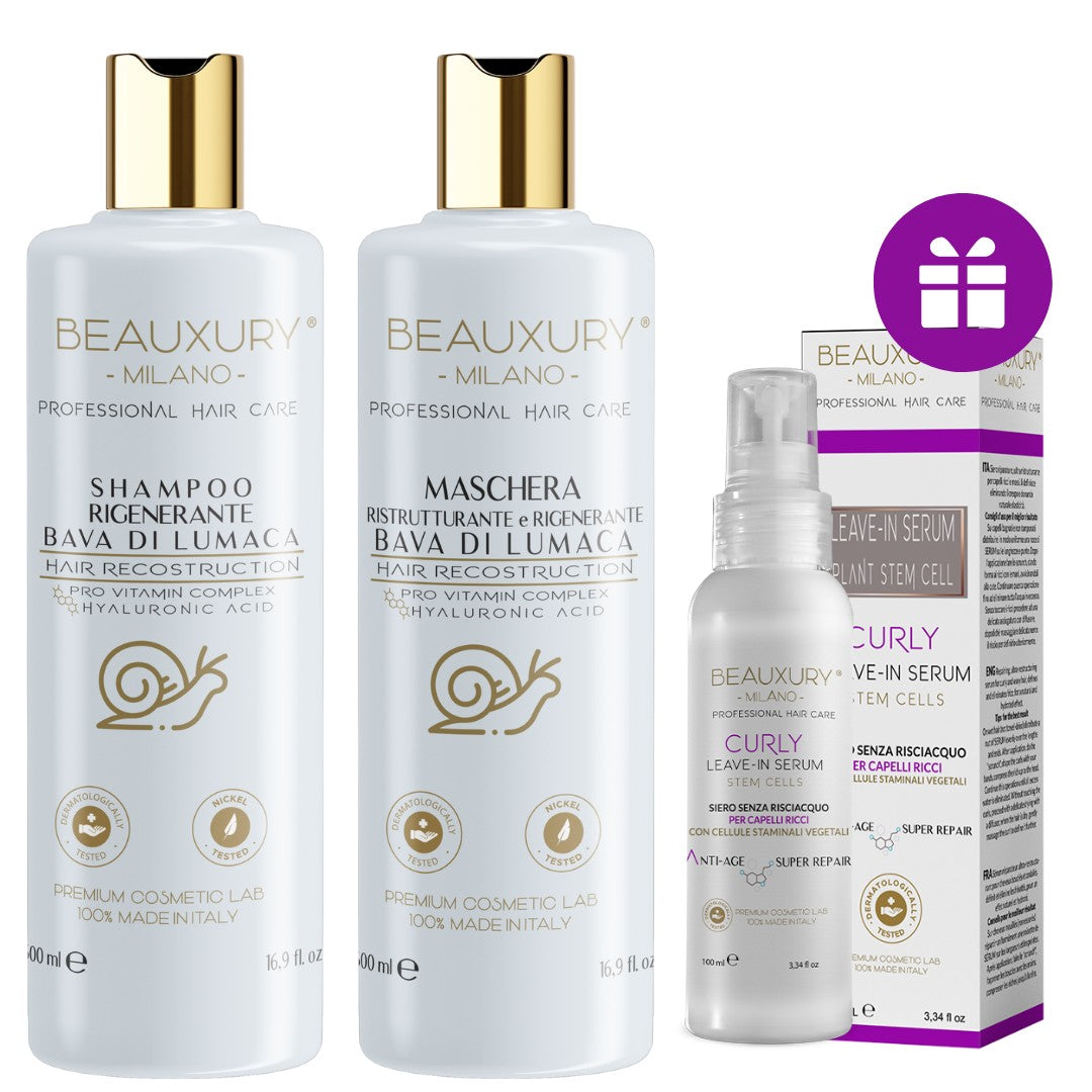 Kit Ricostruzione Ricci: Shampoo + Maschera + Curly Leave In  | ProVitaminComplex Bundle