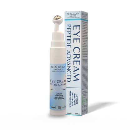 Crema Contorno Occhi Anti-Borse e Occhiaie 15 ml Beauxury Milano con Caffeina, Niacinamide, Acido Ialuronico e Peptidi