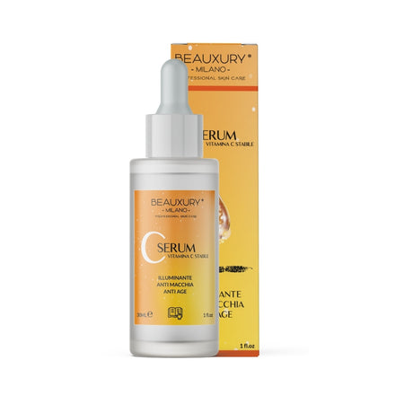 Siero Viso Antimacchia Illuminante Anti-Age con Vitamina C Stabilizzata e Niacinamide – Beauxury Milano – 30 ml