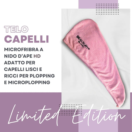 Telo Capelli in Microfribra a Nido D’ape HD | Adatto per capelli lisci e ricci per PLOPPING E MICROPLOPPING