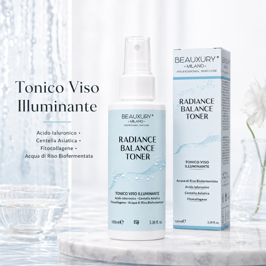 Tonico Viso Idratante Illuminante - Radiance Balance Toner 100 ml –  con Acido Ialuronico, Betaina, Centella Asiatica e Fermenti