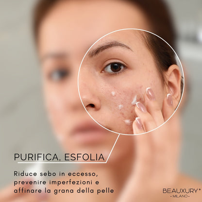 Crema Notte Purificante Beauxury Milano 50ml – Trattamento Viso Anti-Impurità con Niacinamide, Tea Tree e Acido Azelaico