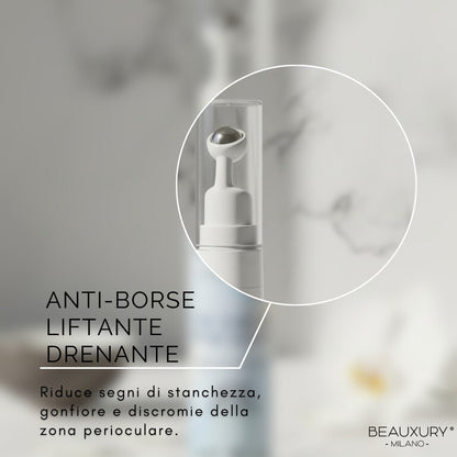 Crema Contorno Occhi Anti-Borse e Occhiaie 15 ml Beauxury Milano con Caffeina, Niacinamide, Acido Ialuronico e Peptidi