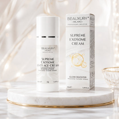 Crema Viso Antiage Booster Esosomi 50 ml – Niacinamide, Ceramidi, Acido Ialuronico e Centella per Pelle più Liscia, Compatta e Luminosa