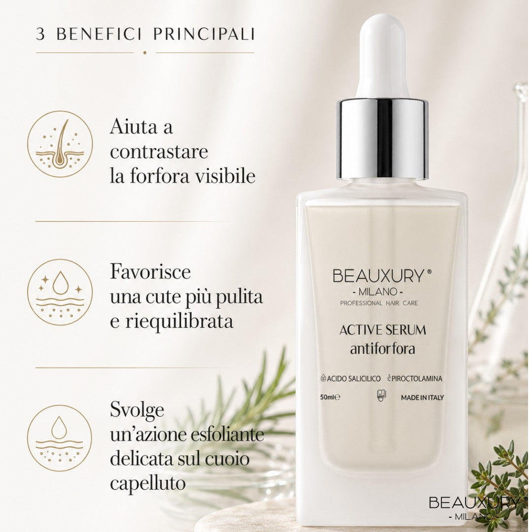 Siero Cute Antiforfora 50 ml Beauxury Milano – Trattamento Leave-In Purificante con Piroctone Olamine, Acido Salicilico, Niacinamide e Zinco