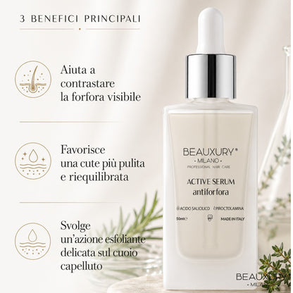 Siero Cute Antiforfora 50 ml Beauxury Milano – Trattamento Leave-In Purificante con Piroctone Olamine, Acido Salicilico, Niacinamide e Zinco