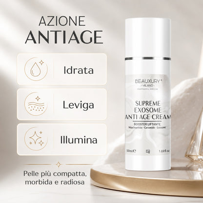 Crema Viso Antiage Booster Esosomi 50 ml – Niacinamide, Ceramidi, Acido Ialuronico e Centella per Pelle più Liscia, Compatta e Luminosa
