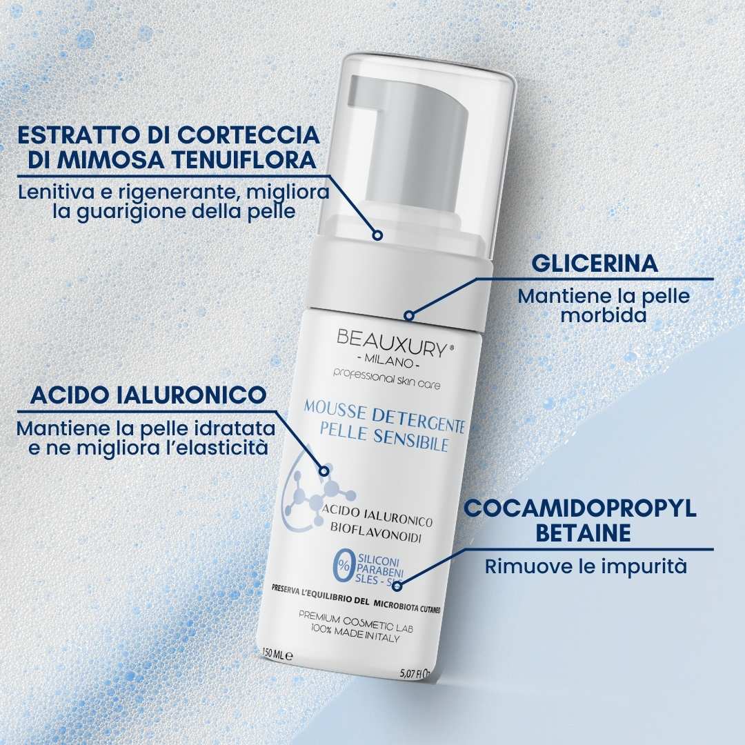 Kit Pelli Mature Crema Giorno, Crema Notte e Mousse Detergente AntiAge con Acido Ialuronico Acido Mandelico Alga Rossa