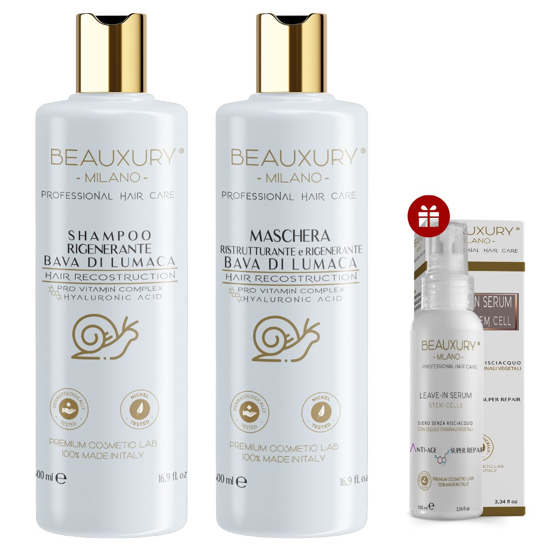 Trattamento Ricostruzione Pro Hair Care | Bava di Lumaca | Cheratina | Pro Vitamin Complex | Staminali Vegetali