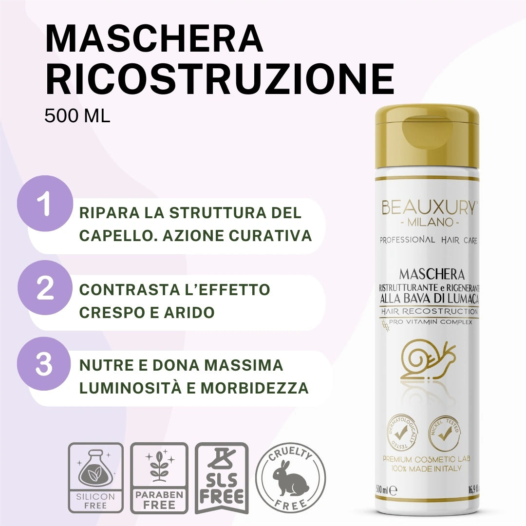 Kit Ricostruzione Ricci: Shampoo + Maschera + Curly Leave In + Gel Definizione + Setificante Shine Oil | ProVitaminComplex Bundle