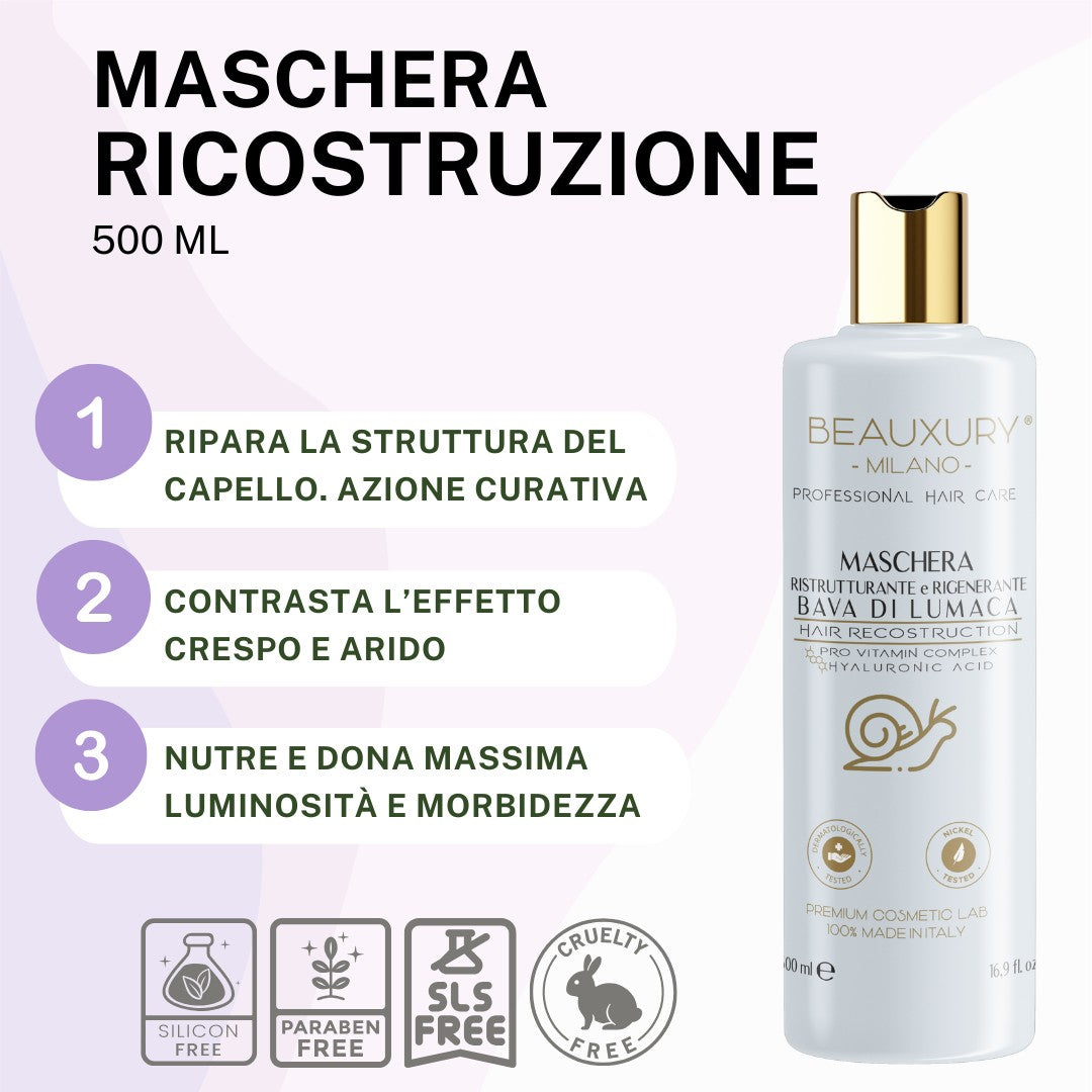 Kit Ricostruzione Ricci: Shampoo + Maschera + Curly Leave In  | ProVitaminComplex Bundle