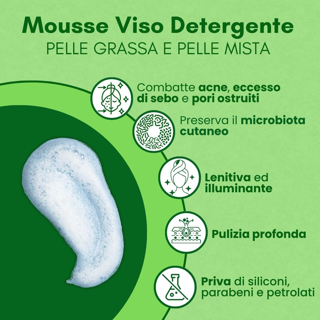 Mousse, Siero e Crema Kit AntiAge Pelli Giovani, Impure, Sebonormalizzante, Riequilibrante, Liftante