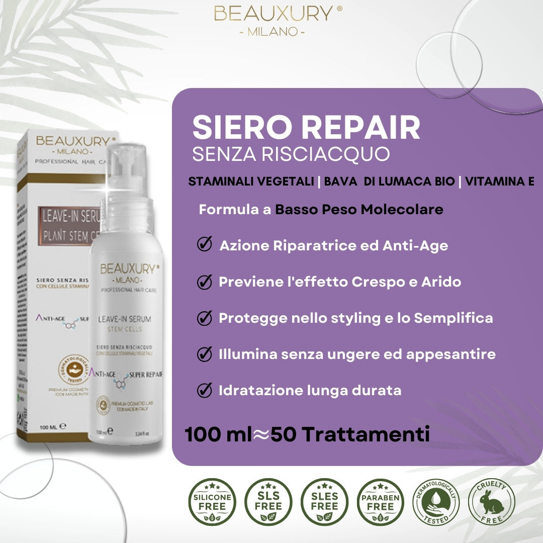 Trattamento Ricostruzione No Yellow con Leave In | Anticrespo | Ristrutturante | Rigenerante | Pro Vitamin Complex Biotin